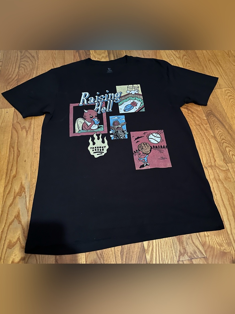 Raising Hell Graphic Short Sleeve Tee - Black